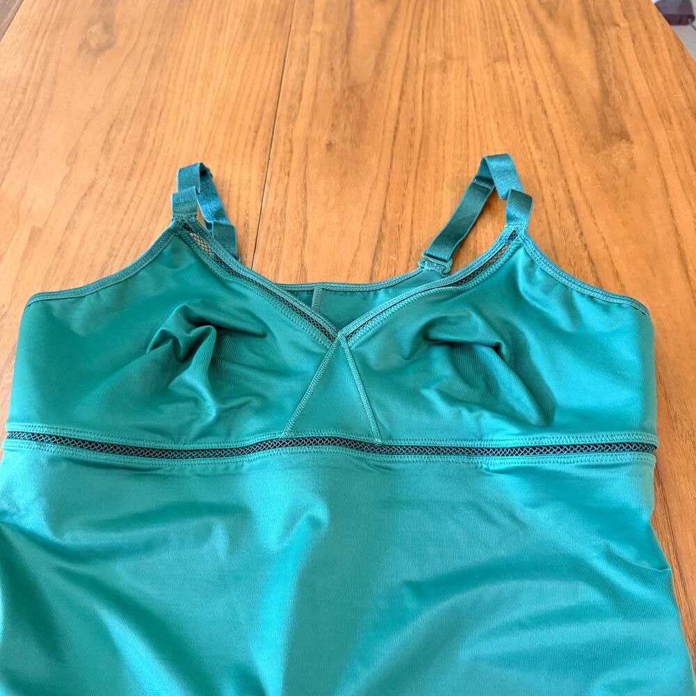 Ruby Ribbon Cami Size 40 Siren Green Palm Leaf Full Support V Neck Lace - Picture 5 of 13